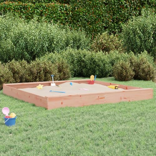 Homgoday Arenero con Asientos Cuadrado Madera Maciza Douglas arenero niños Exterior arenero niños