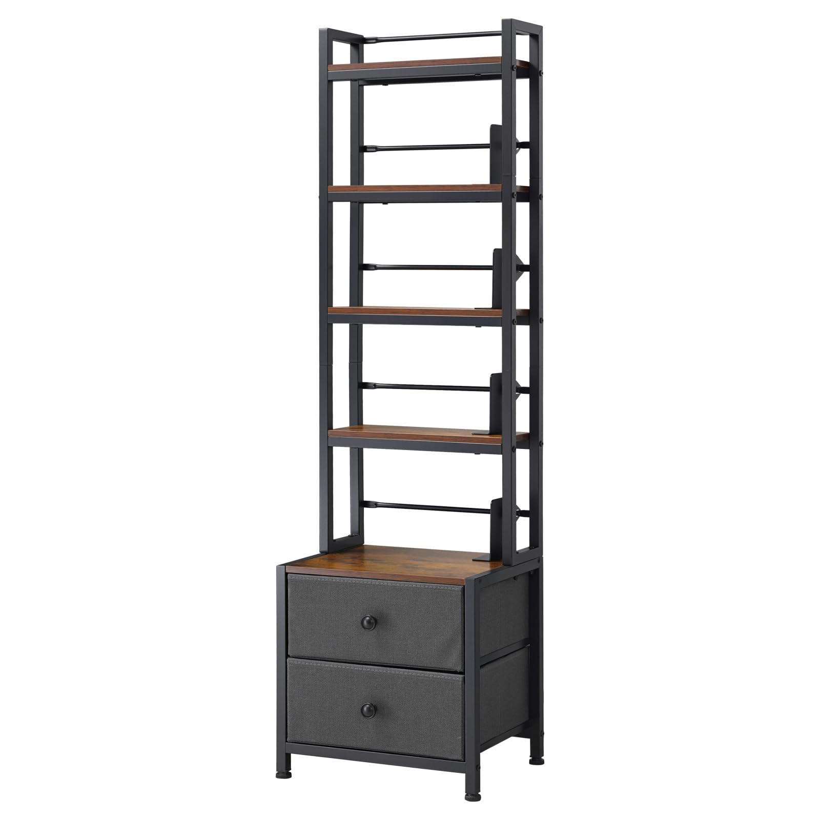VEVOR Scaffale per CD DVD 4 Ripiani 2 Cassetti Scaffale Multimediale Autoportante 400 x 300 x1435 mm Supporto Porta CD DVD Libri Dischi Giochi Salvaspazio da Soggiorno Ufficio Libreria, Nero