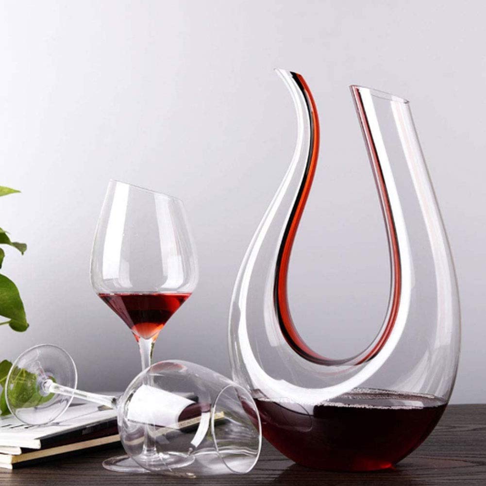 Dicker Weindekanter, Kristall-Dekanter-Set 1500 ml mit 450 ml Whisky-Weinglas