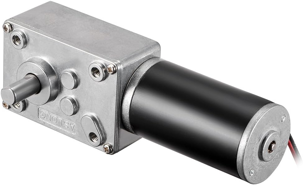 Sourcingmap DC 12V 260RPM Worm Gear Motor Reversible High Torque Speed Reduce Turbine Electric Gearbox Motor 8mm Shaft