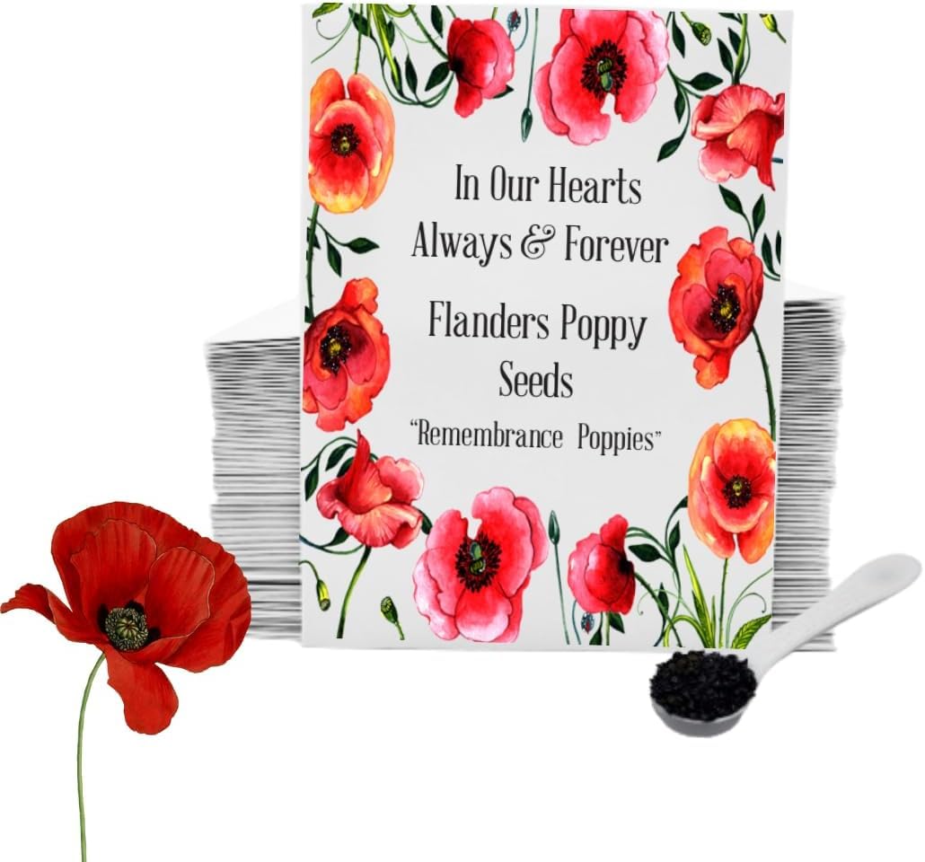 25 Funeral Seed Packets with Poppy Seeds / Funeral Favours for Guests to Grow Funeral Flowers / Funeral Decorations & Funeral Gift / Add Own Personalised Details