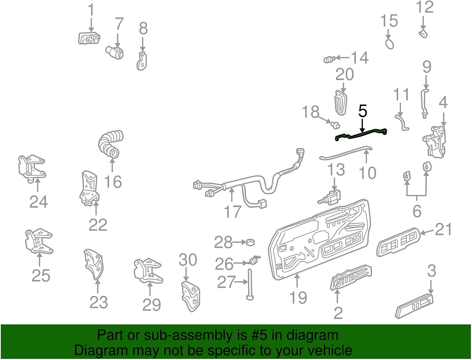 Genuine GM 15724447 Door Locking Rod, Left, Front