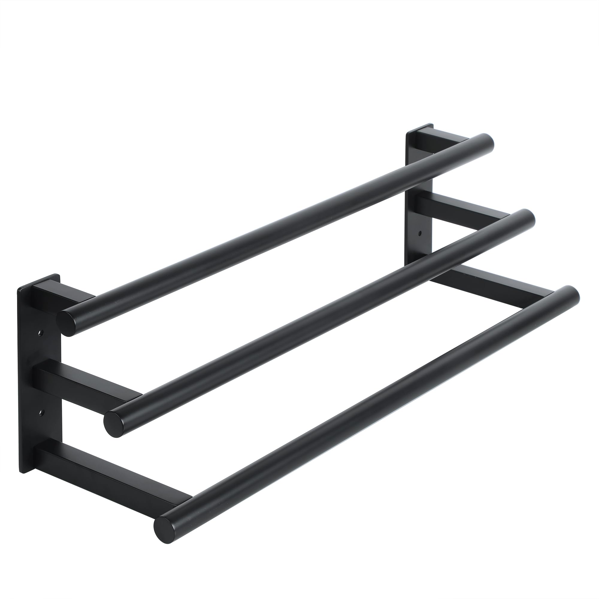 Alise Bath 3 Towel Bars,Towel Rack Towel Holder for Bathroom Lavatory,Wall Mount Heavy Duty SUS304 Stainless Steel Towel Hanger Towel Rail,Matte Black Towel Three Hanging Rods,GDL7403-B 16-Inch