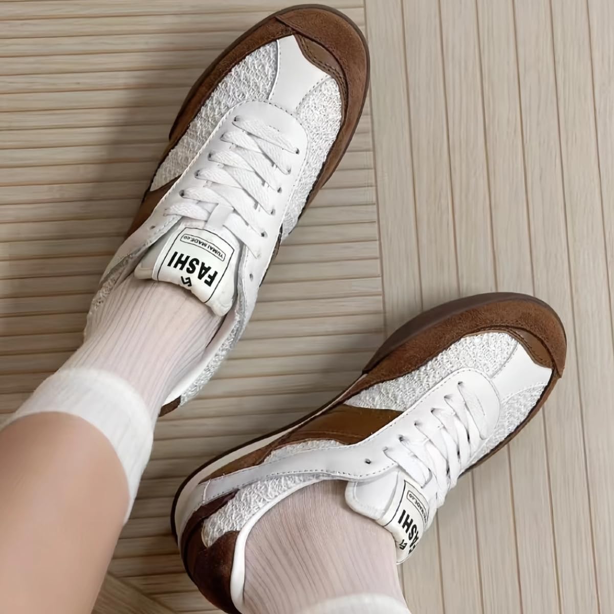 Retro & Chic Lace-up Sneakers for Women Round Toe Genuine Leather German Army Trainer Shoes Sporty/Light Activities/Casual Office - Image 9