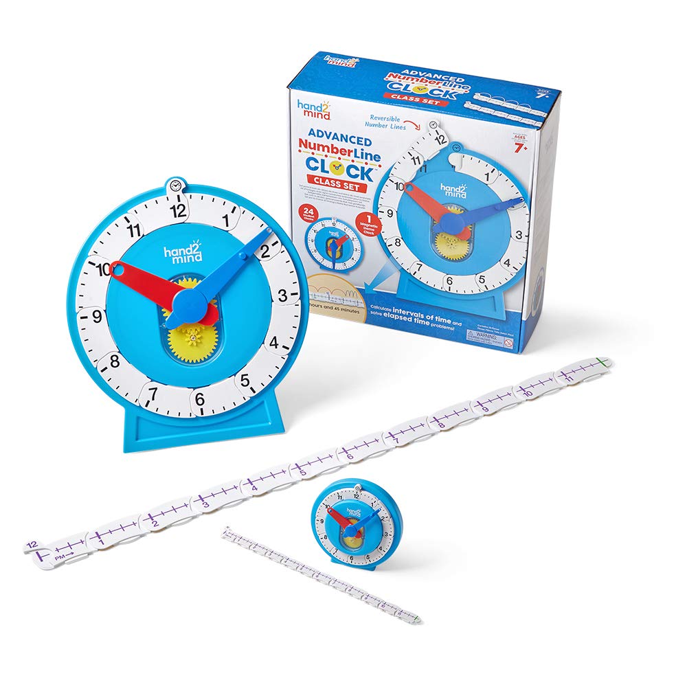 Learning Resources Horloge NumberLine Avancée Enseignement Heure 24H 2