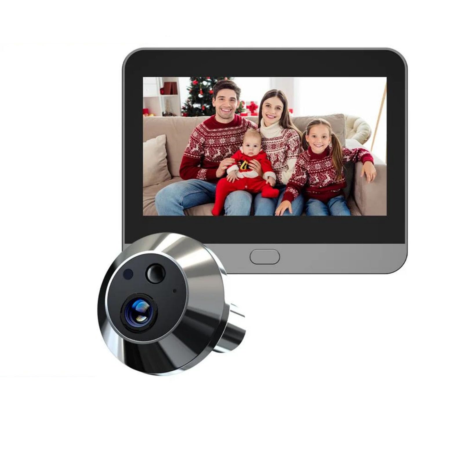 MCYVZMVOQ Video Doorbell,Smart TUYA 3MP Mini Digital Peephole Door Camera 2.4Ghz Infrared IR Night Vision PIR Motion Detection Digital Viewer,128GB
