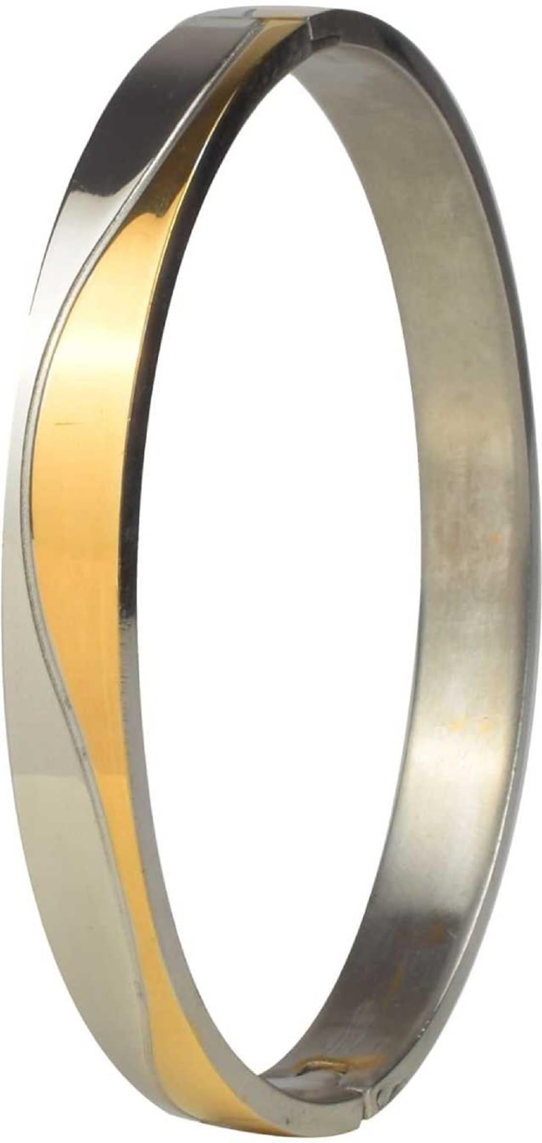 Watchstar Stainless Steel Oval Kada for Men - Image 1