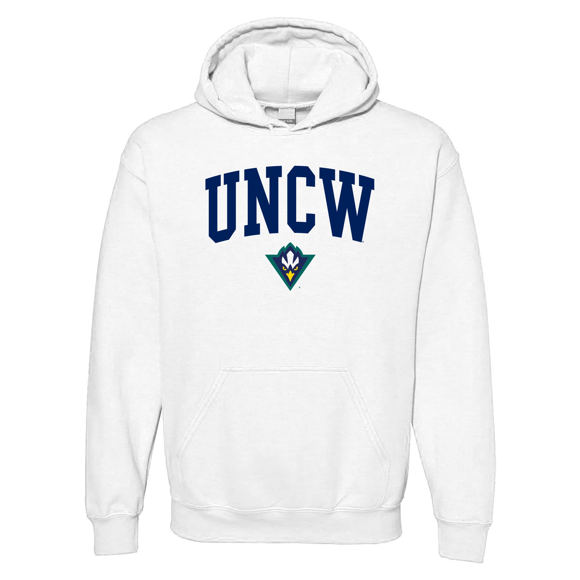 NCAA Officially Licensed College - University Team Color Arch Logo Hoodie, Unc Wilmington Seahawks White, Large โ image 1