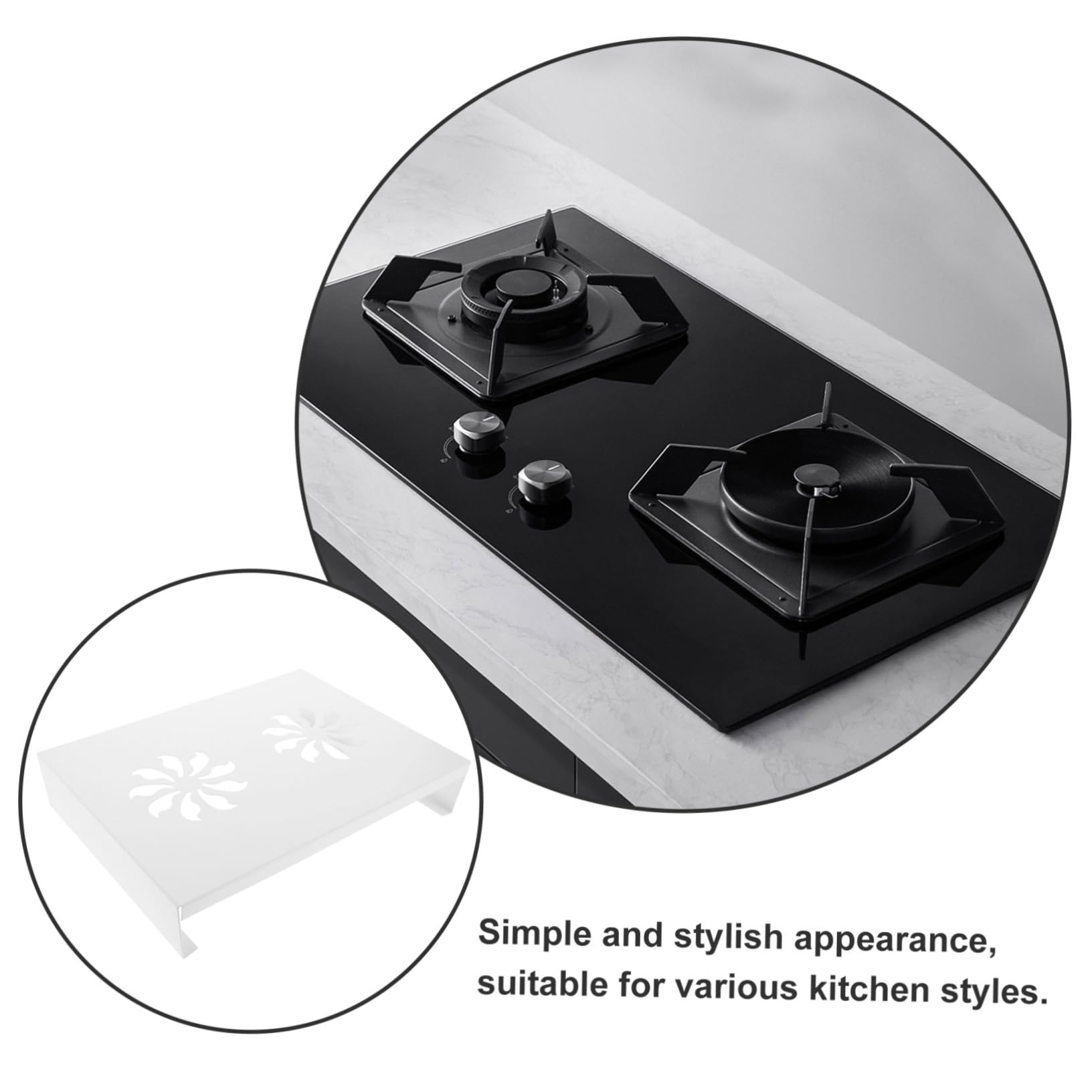 Tofficu Anello di Supporto per Wok per Piano Cottura Elettrico, in Acciaio al Carbonio Bianco, Robusto e Multifunzione, per Cucina e Conservazione
