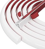 Conwang Flexible Peel & Stick Silicone Quarter Round Molding Trim - Bendable Edge Guard for Curved Stairs, Floors, Tubs, Cabinets - 118" x 0.6"