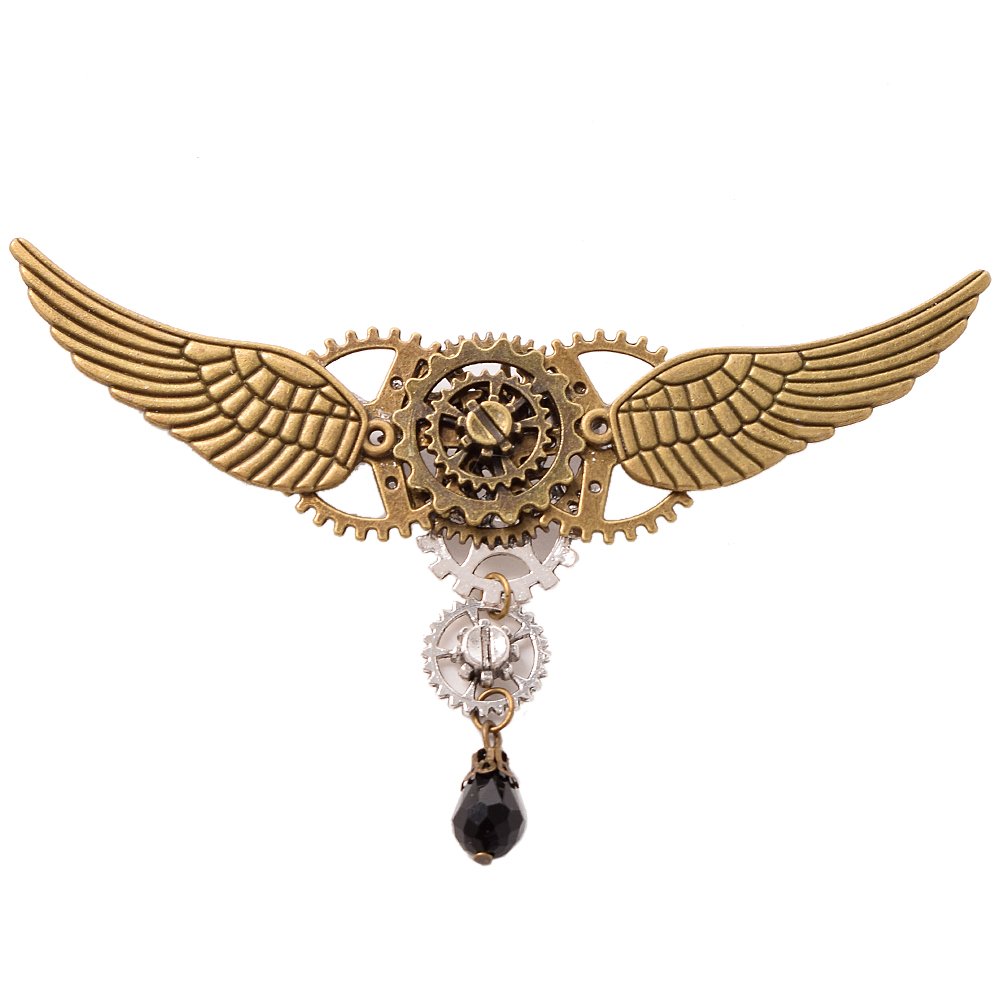 Spilla Steampunk Spilla Distintivo Gotica Bronzo Farfalla Ala