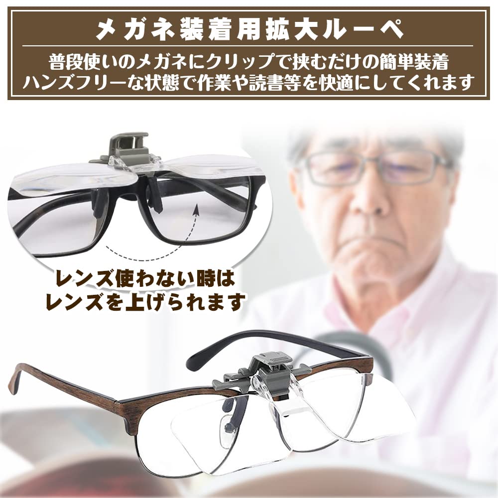 Amazon.co.jp: クリップ式ルーペ 拡大鏡 保護カバー付き 軽量設計