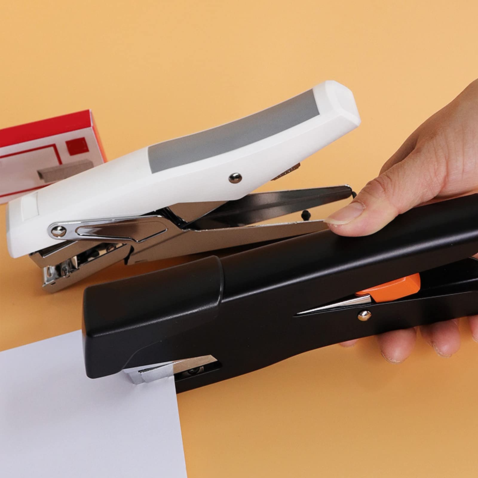 Liudan Heftgerät Hefter-Desktop-Hefter reduzierte Anstrengung Hefter-Büro-Hefter mit 1000 Heftklammern 2-25 Blätter von A4 Papierkapazität schwarz Büroheftgerät