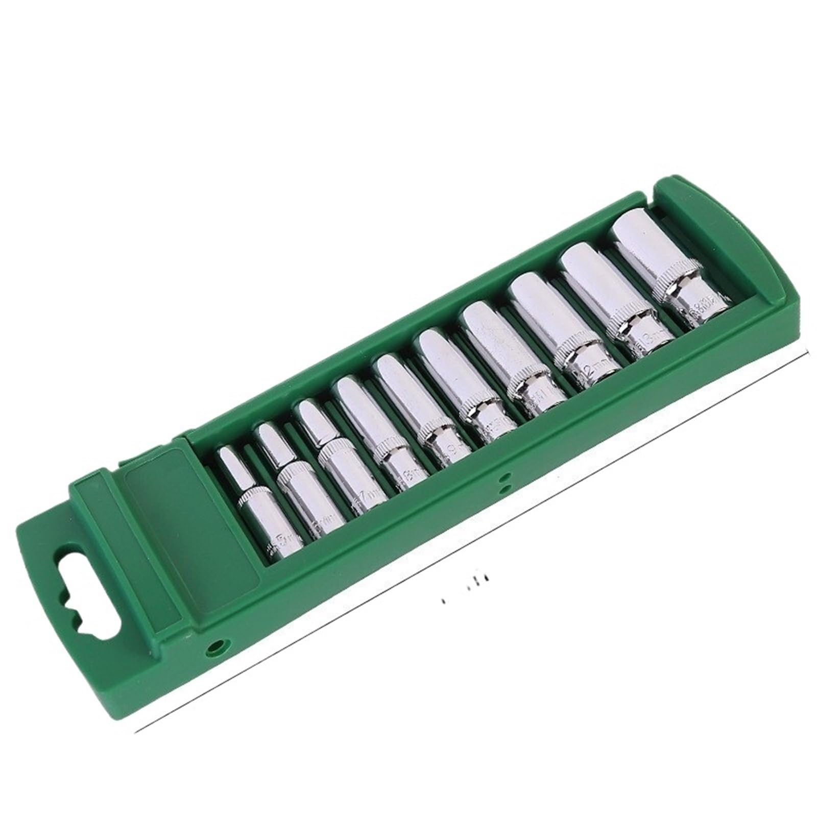 Llaves De Vaso Hexagonales Herramienta de soporte organizador trinquete, destornillador tuerca hexagonal, corto, largo y profundo(Long-10pcs-6.35mm)
