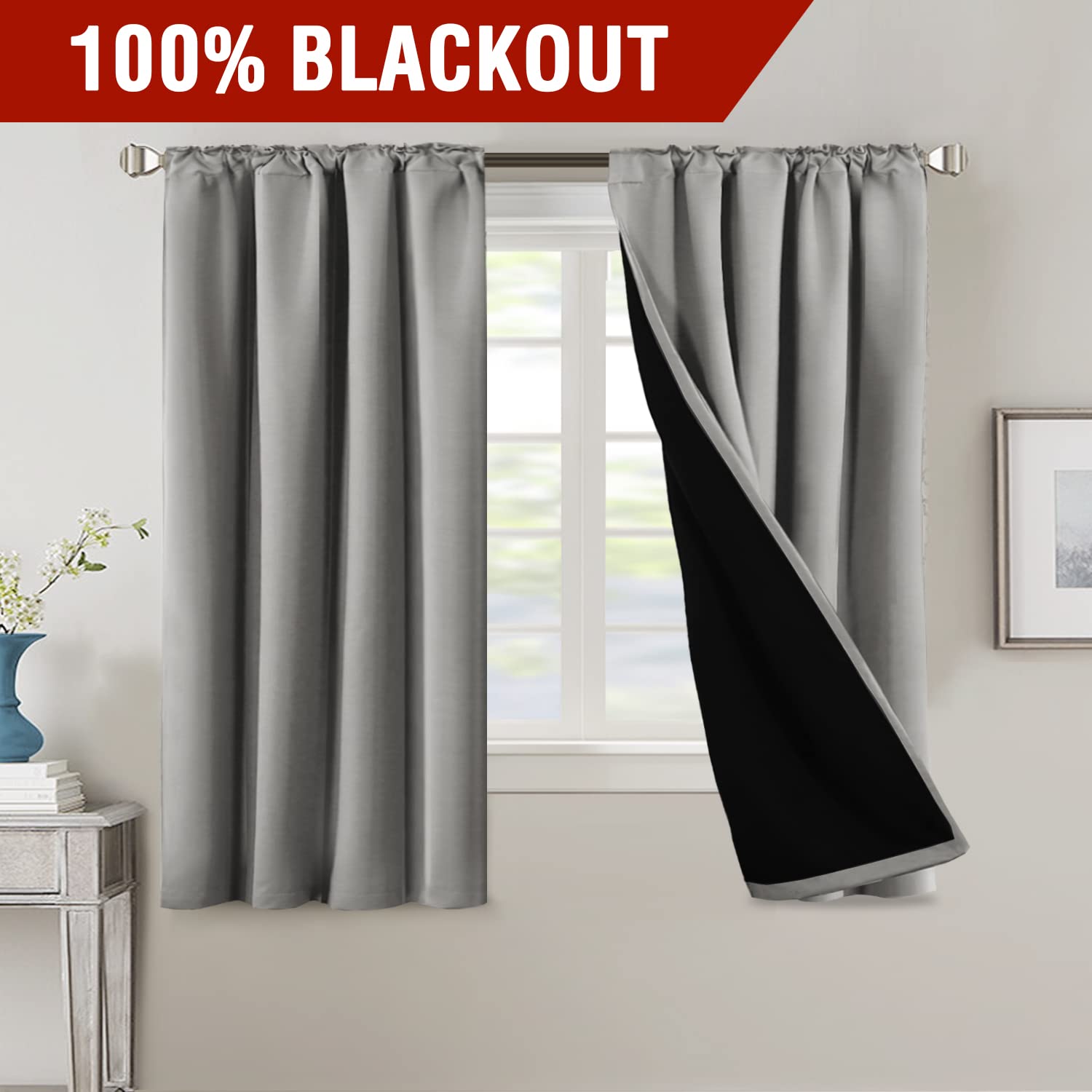 YXHJF Cortinas Opacas Con Aislamiento Térmico Y Ojales Para Dormitorio Y Sala De Estar, 2 Paneles, 52 Pulgadas De Ancho X 84.2 Pulgadas De Largo, Textura De Poliéster, Cortinas De Oscurecimiento