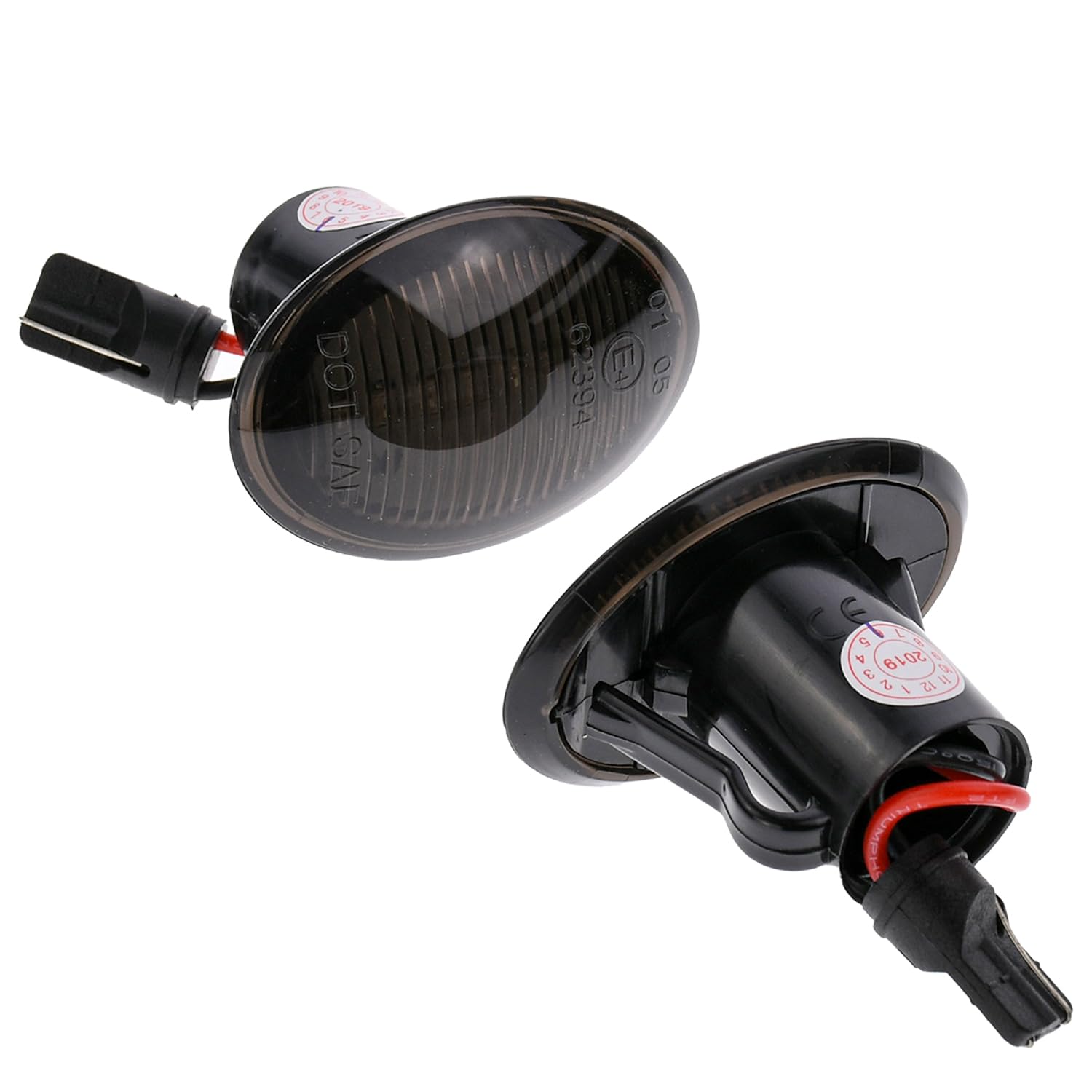 BRANDT Seitenblinker Set LED Kotflügel Blinker + Kabel Schwarz passend für Fiat 500 I 500C 500L 312 Abarth 595 695 Alfa Romeo 4C Lancia Ypsilon II 843 Ford Ka II RU8 Blinkleuchten