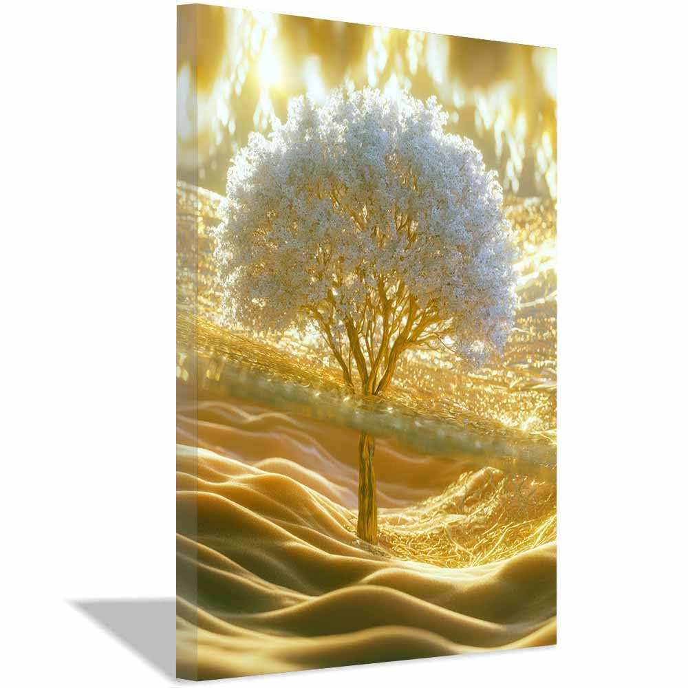 HOQIU Tree Of Life Wall Art Vibrants colorful tree canvas prints, nature wall art, for Bathroom Home Office Decor(Multicolor)-30x40cm Framed