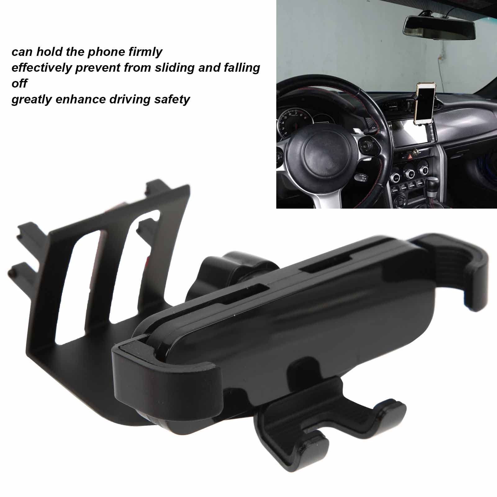 Supporto Telefono Auto, Porta Cellulare per Bocchetta Aria in Lega di Alluminio Nero, Supporto a Clip Universale per Smartphone su Cruscotto e Presa d'Aria Auto 2012-2020