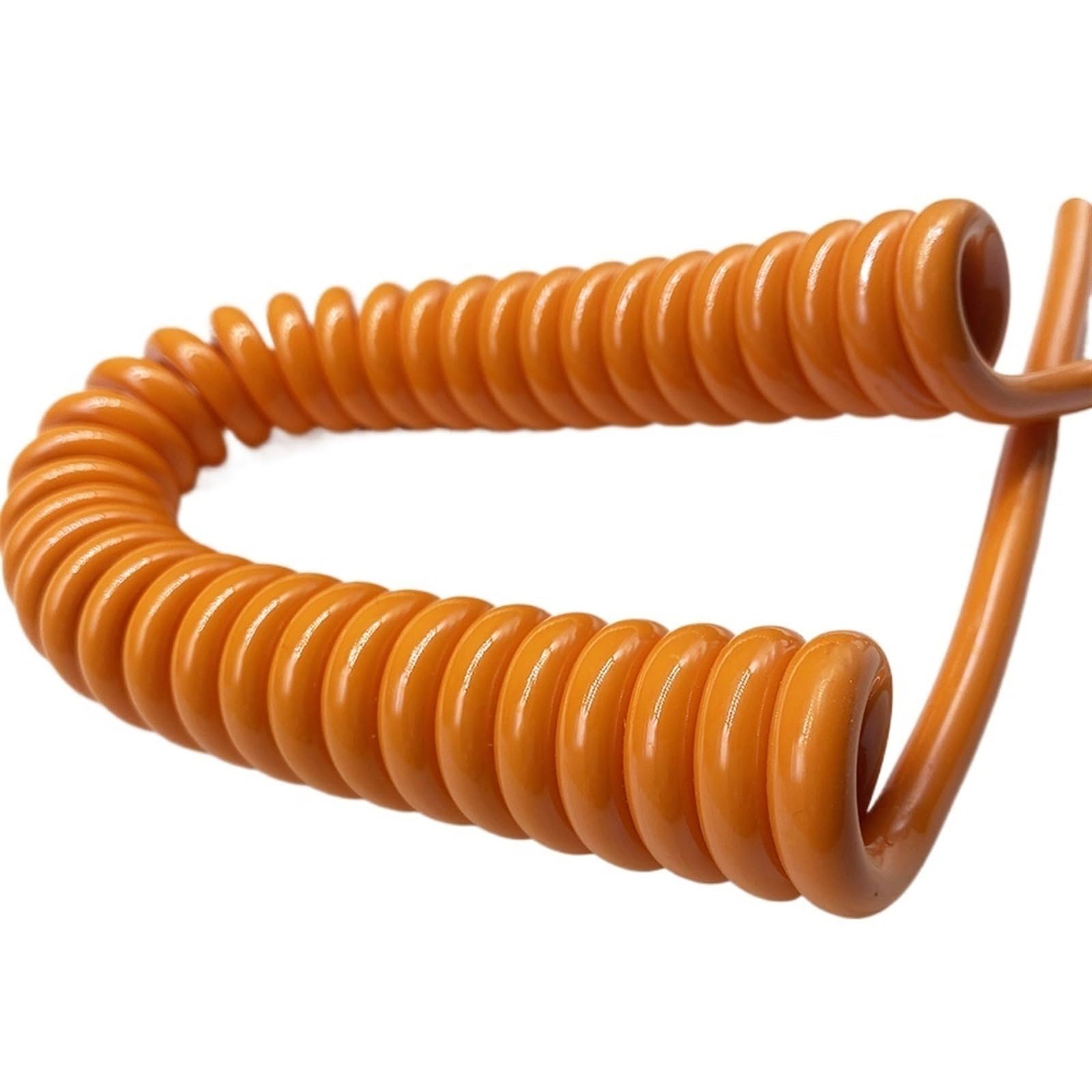 Cavi a Molla per telefoni, Cavo di prolunga a Spirale telescopico a 3 conduttori for Esterni, con Anima in Rame Puro Quadrato da 1 mm, Cavo Alimentazione Arancione, Filo a Molla
