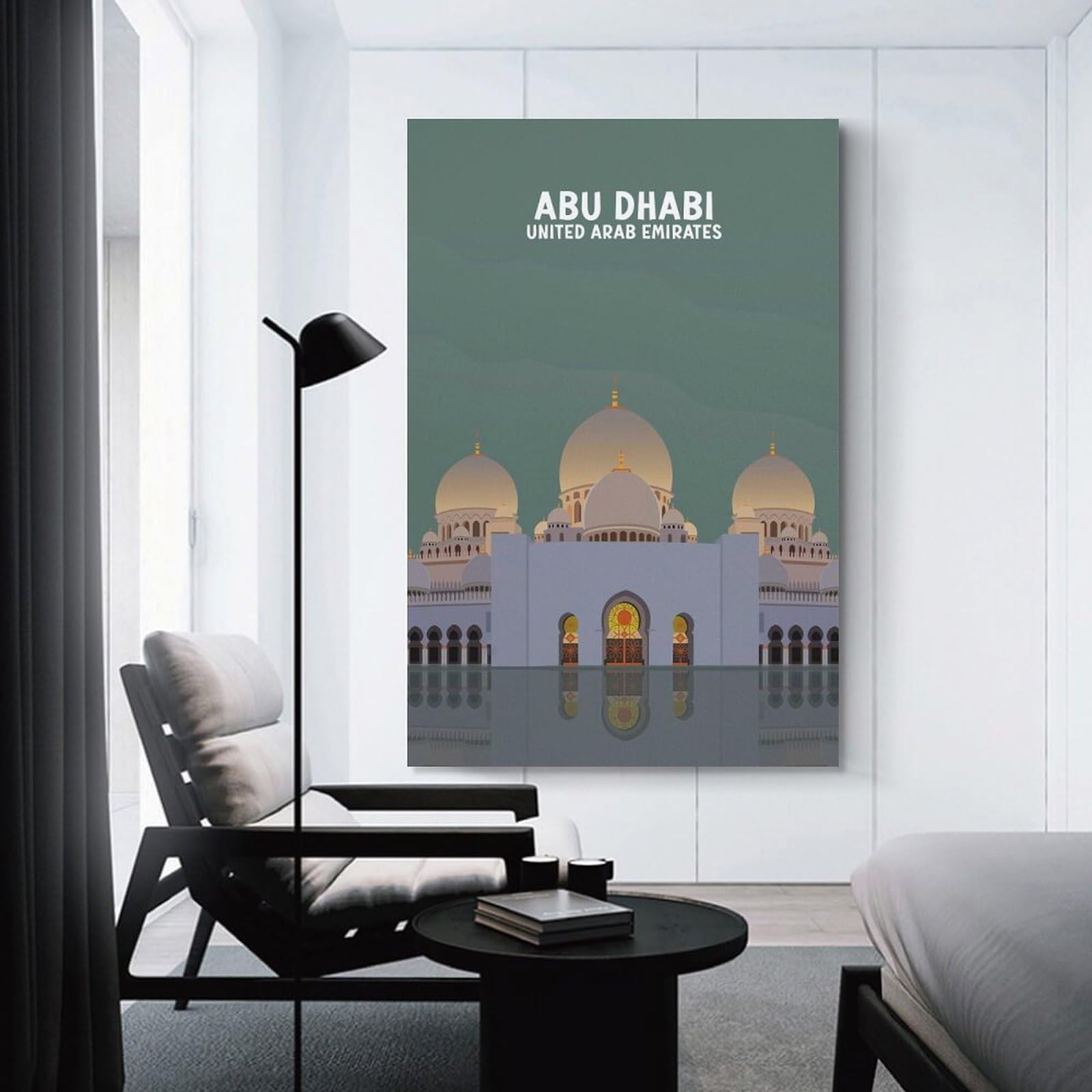 Junmoney Hanging Wall Art Abu Dhabi UAE Poster Art, 20x30inch(50x75cm), for Sofa Walls, Lounge Or Home Corners, Canvas Styling for A Polished Room Look