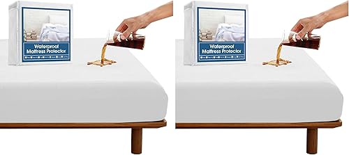 Miniatura 7 de SPRINGSPIRIT Protector de colchón King, protector de colchón tamaño King, protector impermeable con bolsillo profundo de hasta 14 pulgadas, cama