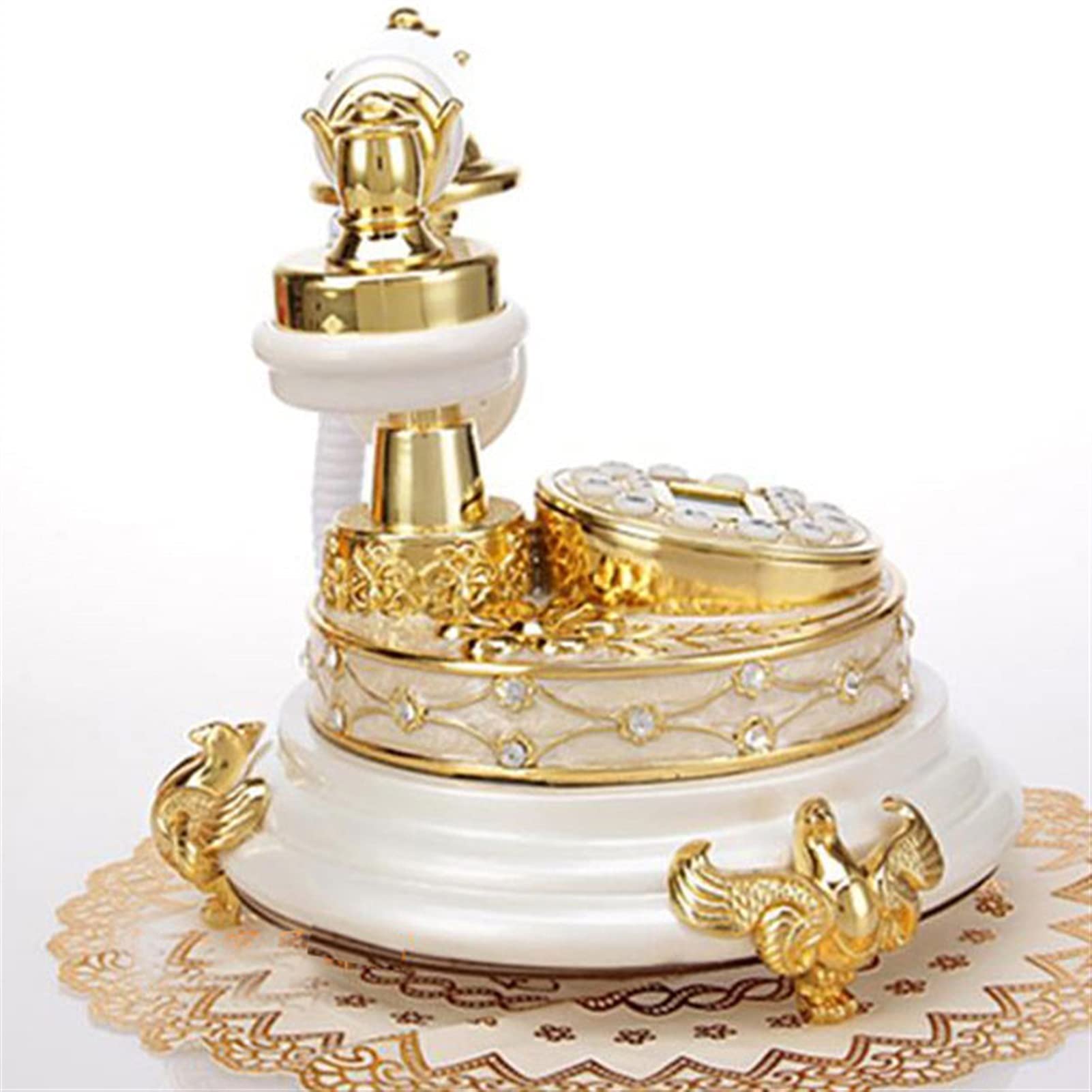 Téléphone à Cadran rétro, téléphone Fixe Antique à l'ancienne pour Les Personnes âgées Téléphone Classique rétro Blanc Vintage téléphone Fixe en résine Bureau à Domicile Europe téléphone nostalgique