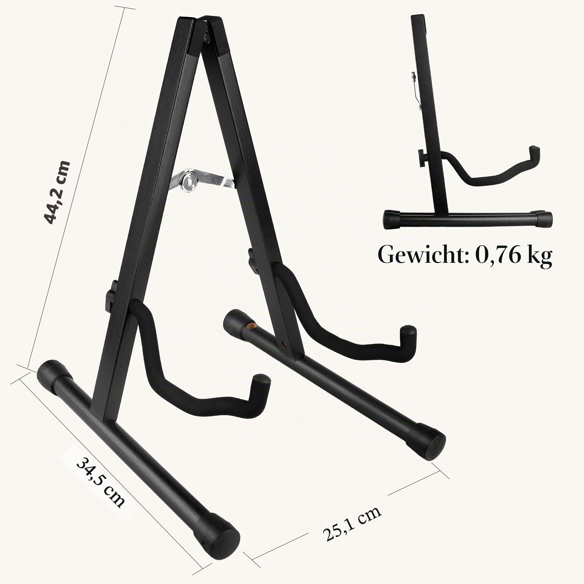 Celloständer, Celloständer mit Bogenhalter, Holz A-Form Bodenständer mit gepolstertem Schaumstoff, passend für 1/2, 3/4, 7/8, 4/4 volle Größe, Cellohalter für Zuhause und Studio Display (Black Wood)