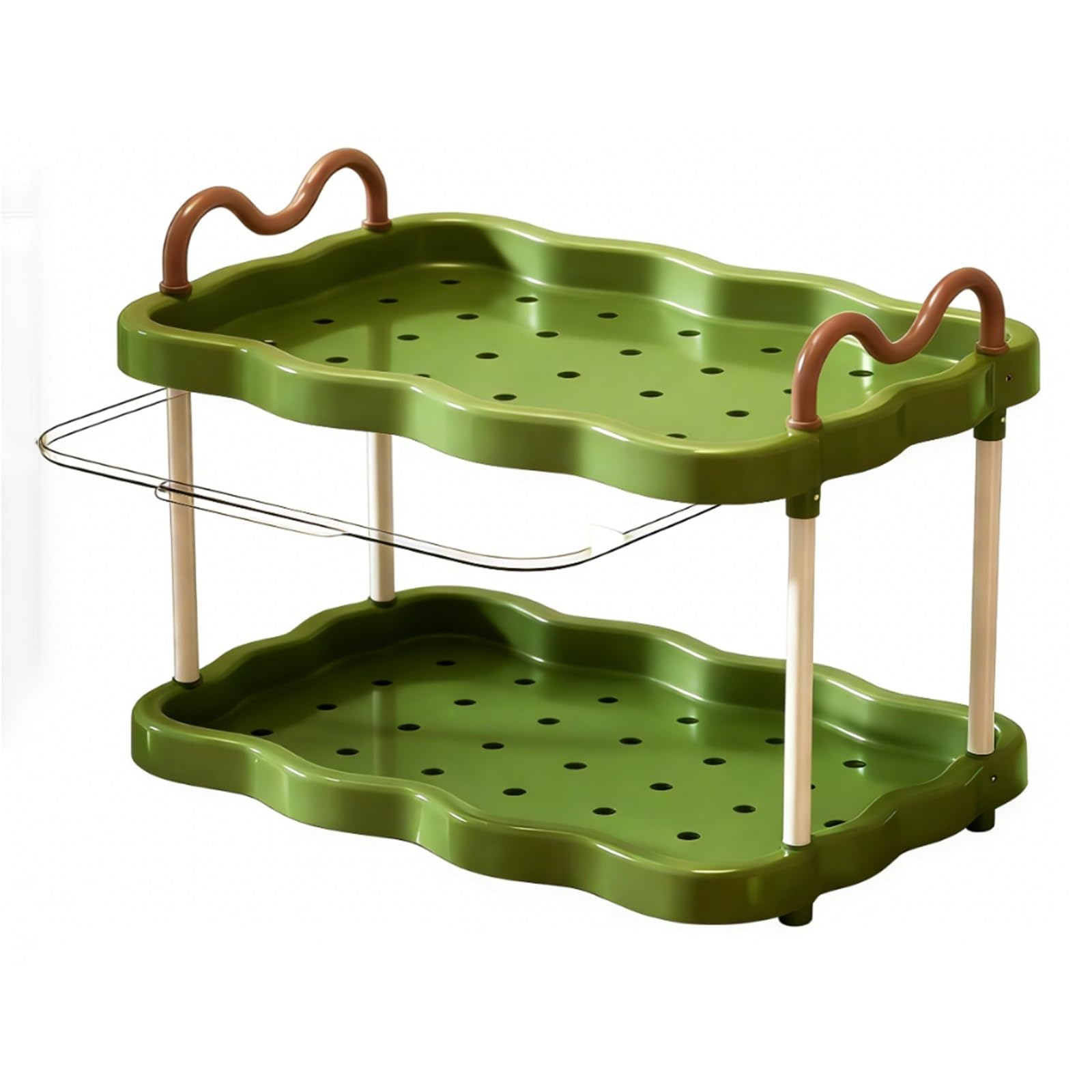 CYairong-22 Cup Display Shelf Storage Cups Tea Utensils Solid Wood Multi-Layer Storage Desktop Cup Holder Coffee Mug Display Rack(Matcha Green)
