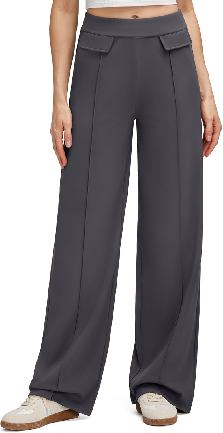 G4Free EverGoing Women's Wide Leg Pants High Waisted Yoga Pants Dressy Casual Trousers with Pockets - Image 2