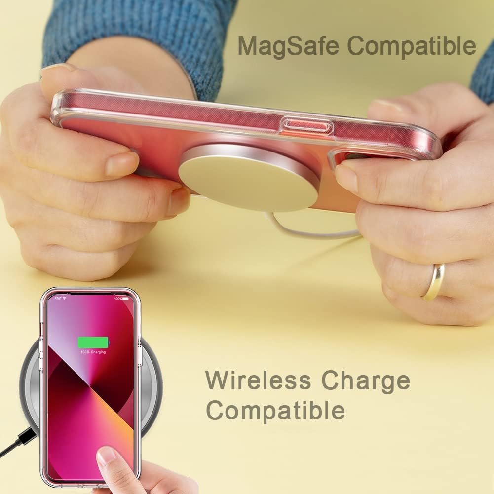 COOLQO Compatible for iPhone 13 Mini Case 5.4 Inch, with [2 x Tempered Glass Screen Protector] Clear 360 Full Body Protective Coverage Silicone 14 ft Drop Military Grade Shockproof Phone Cover