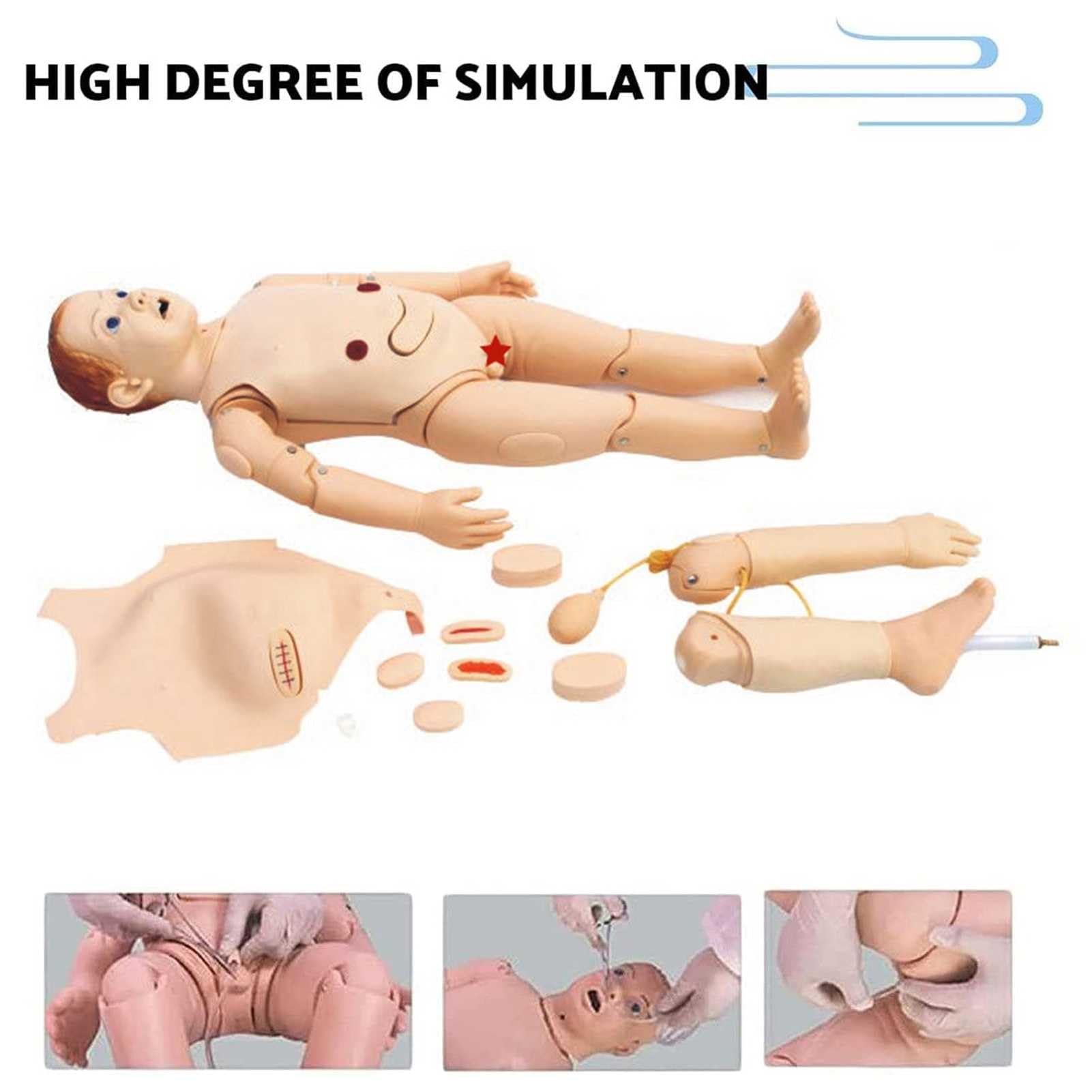 Mannequin de Formation en Soins Infirmiers pour Enfants, Mannequin de Soins Infirmiers Grandeur Nature pour Soins aux Patients, modèle d'enseignement en PVC, Mannequin de démonstration, Formation mé