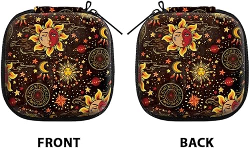 Vista 2 de WIRESTER Funda portátil inalámbrica para auriculares, bolsa de almacenamiento de auriculares, soporte para auriculares con mosquetón negro Sol