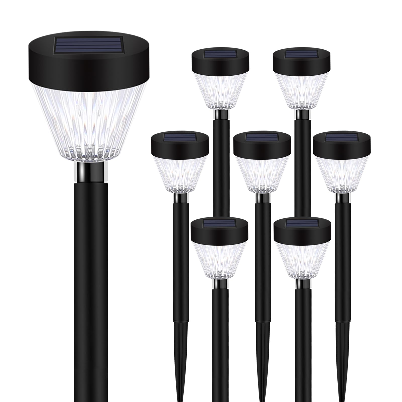 8 Luci Solari Da Esterno A Forma Di Tulipano - RGBW Con 2 Modalità, Impermeabili IP65, Ricarica Solare Con Batteria 700mAh - Per Vialetto E Giardino
