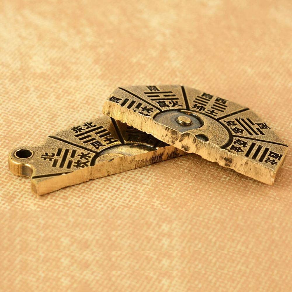 Vaguelly Chinese Amulet Card Keychain Copper Tai Sui Amulet Keychains