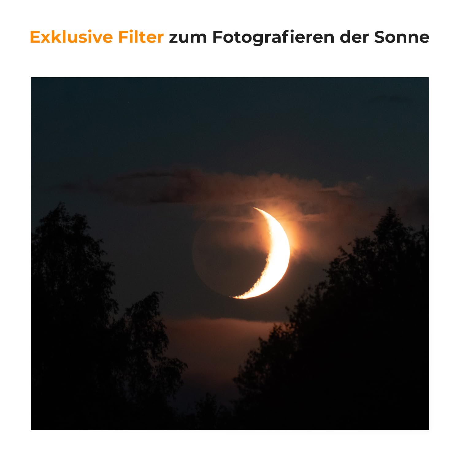 K&F Concept 95mm ND1000000 Sonnenfinsternisfilter Fester ND Filter Graufilter für Himmelsereignisfotografie (20 Blendenstufen) Nano-Xcel