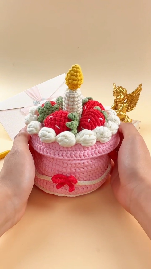 Watch Strawberry Cake Storage Box Crochet Kit on Amazon Live