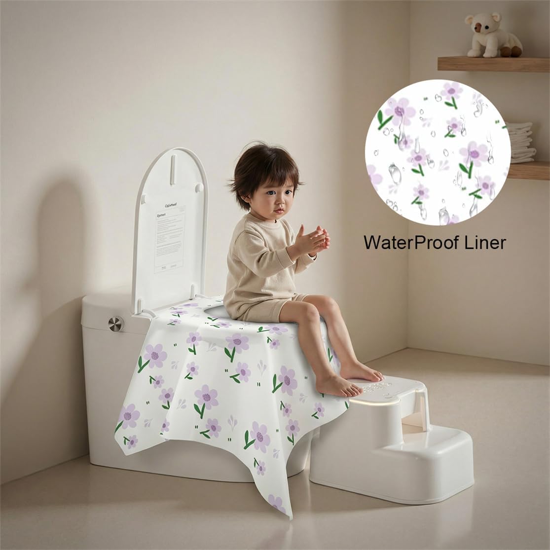 Travel Toilet Seat Cover Disposable 20 Pack Individually Wrapped Waterproof Potty Training Covers Large Public Restroom Toilet Seat Covers for Kids and Adults Trip Airplane