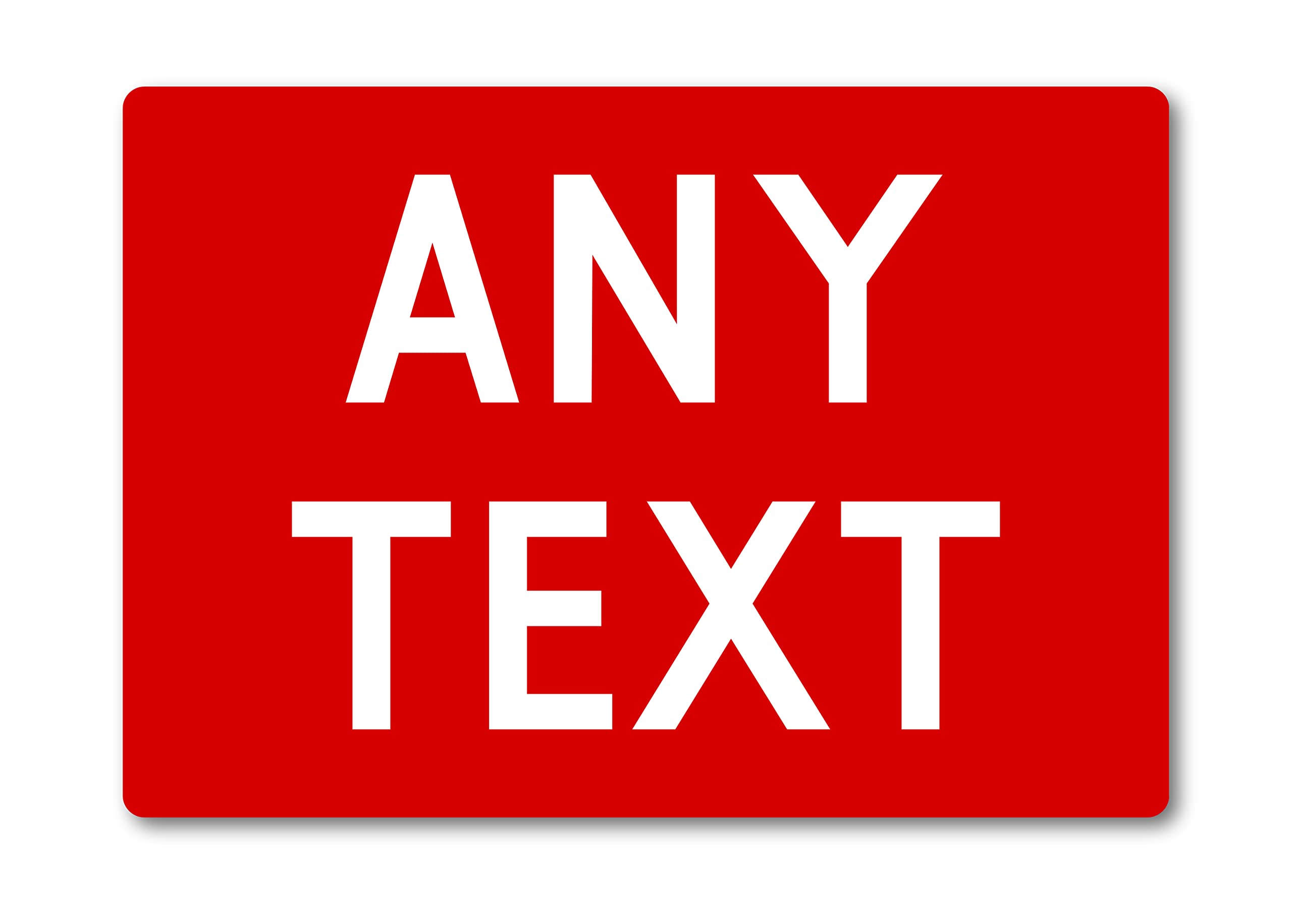 Personalised Any Text METAL Custom Sign Plaque. Indoors or Outdoors. 10 Colours, Various Sizes. Home Bar Man Cave Workshop Bedroom Address (A5 (197mm x 141mm), Red)