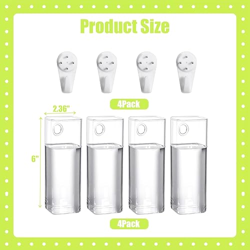 Miniatura 2 de Fasmov Paquete de 4 macetas de cristal colgantes en la pared, terrario para plantas, plantas de aire, suculentas, flores, florero, contenedores de