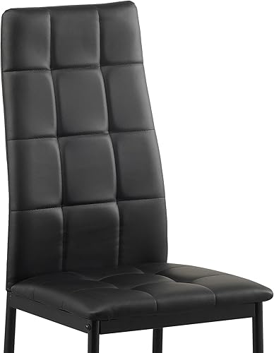 Miniatura 5 de Juego de 6 sillas de comedor, modernas de piel sintética, cómodas y tapizadas, modernas, asientos laterales de metal grueso, sillas de mostrador de