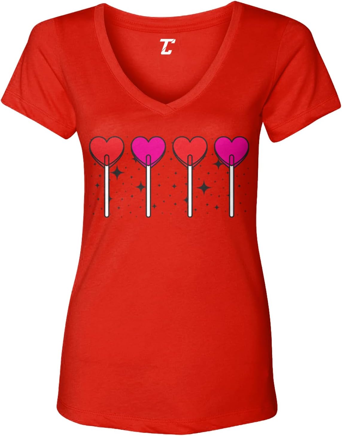 Heart Candy Lollipops - Valentine's Day Women's V-Neck T-Shirt