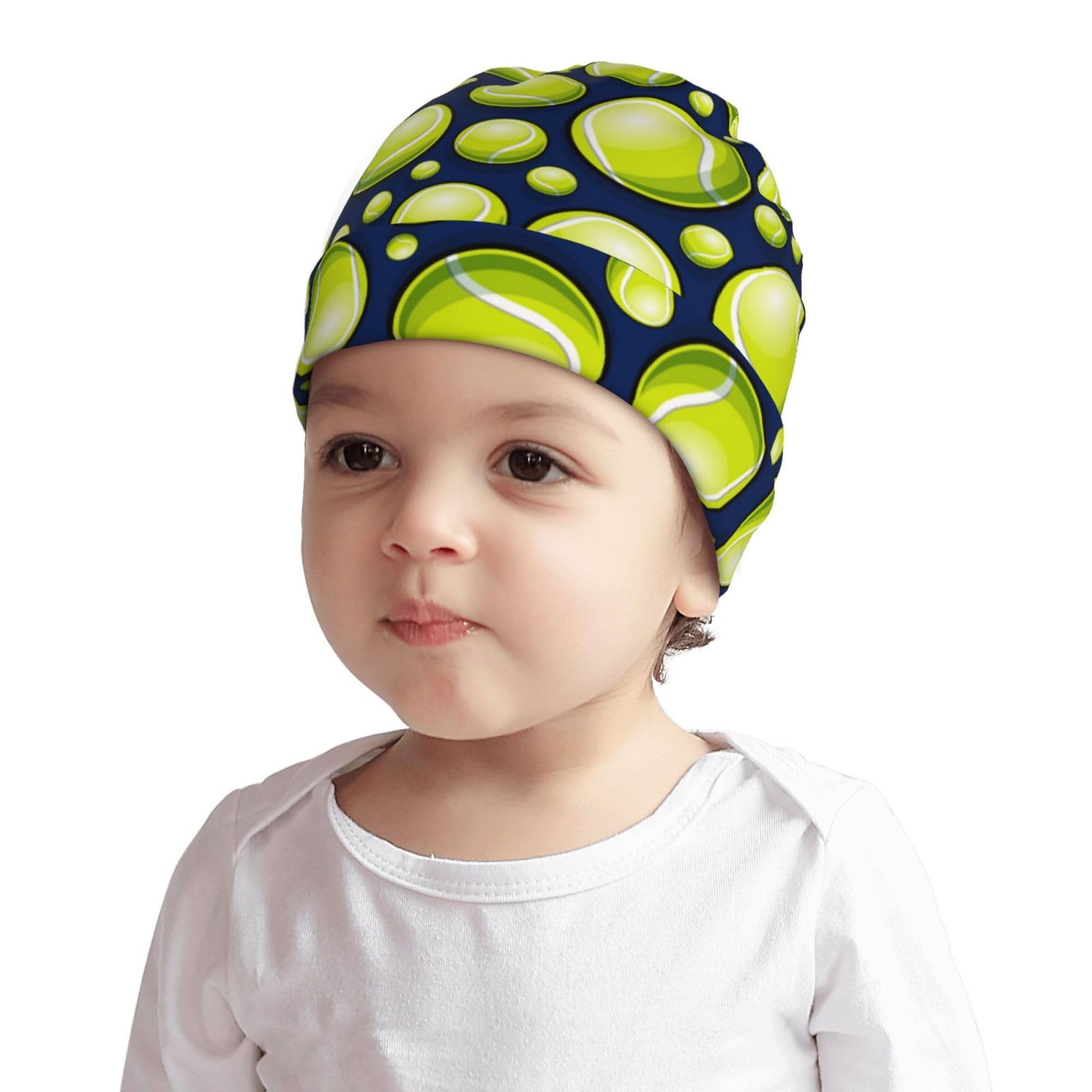 Rqzwdq Tennis Pattern Kids Beanie Hats Warm Knit Beanie Cap Skull Caps Gifts Decor for Boys Girls White