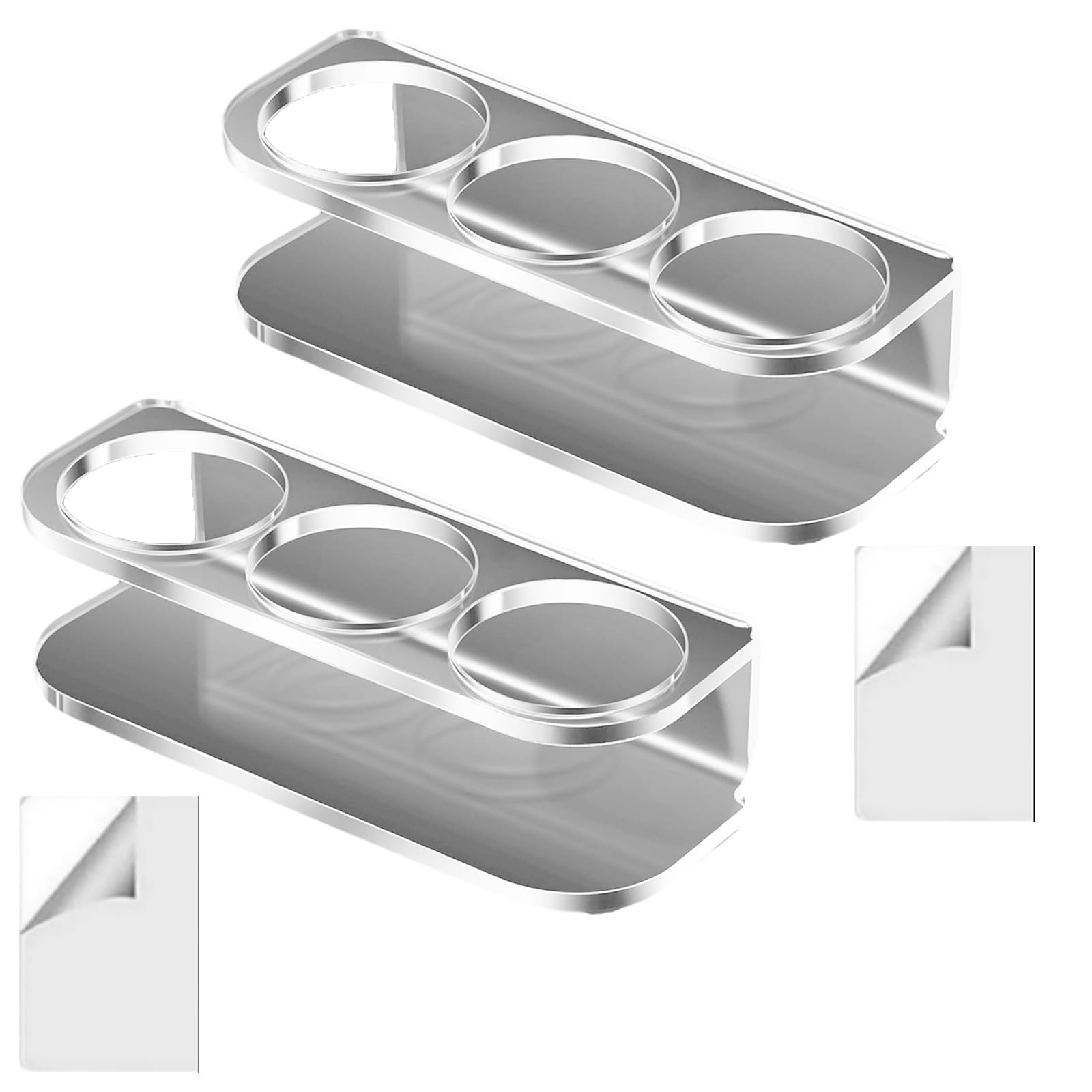 APGLSXY 2 Pack Sturdy Acrylic Storage Rack Desktop Organizers with Triple Cavities Perfect for Bathroom Bedroom Décoration Multipurpose Acrylic Shelf