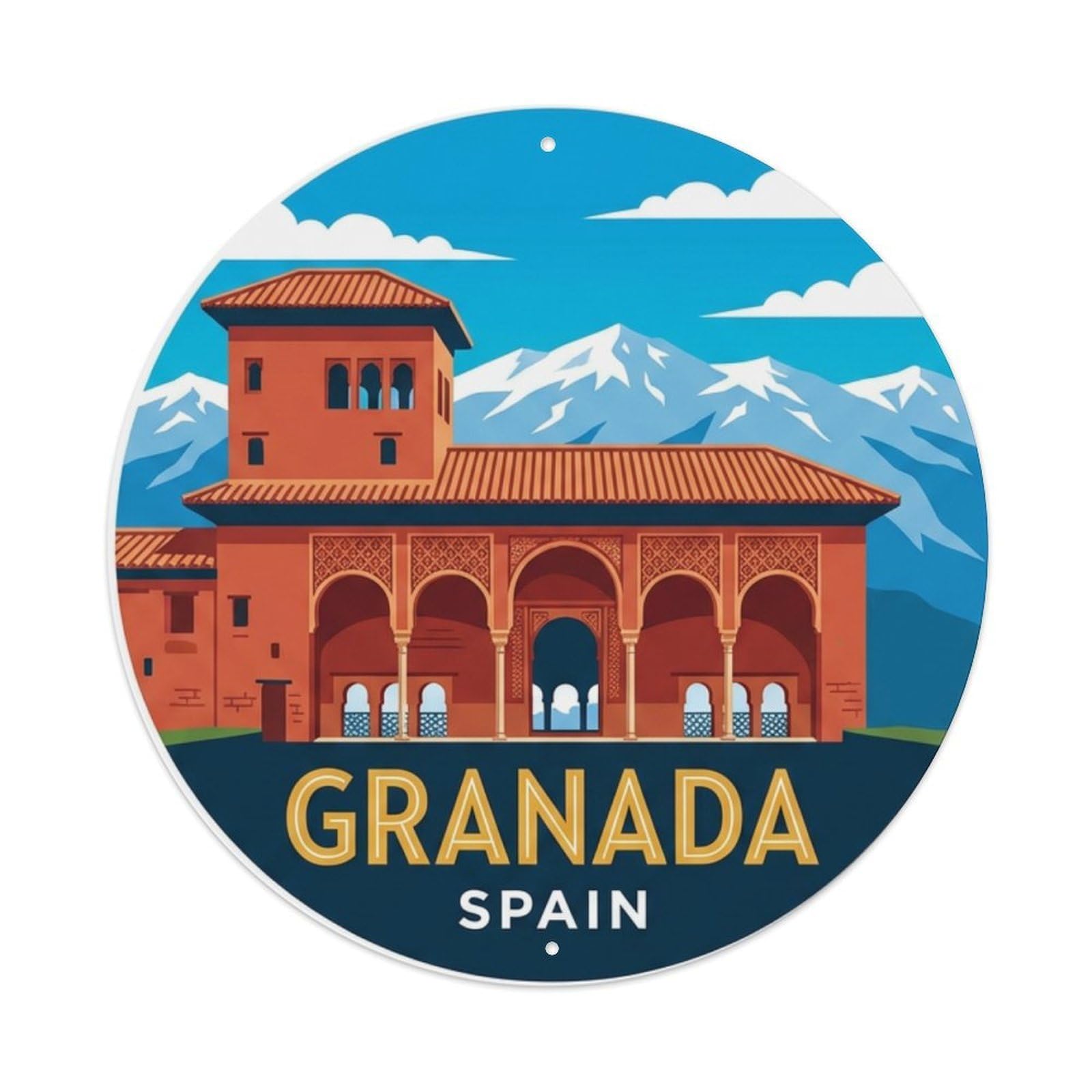 Metal Tin Sign Spain Retro Travel Granada