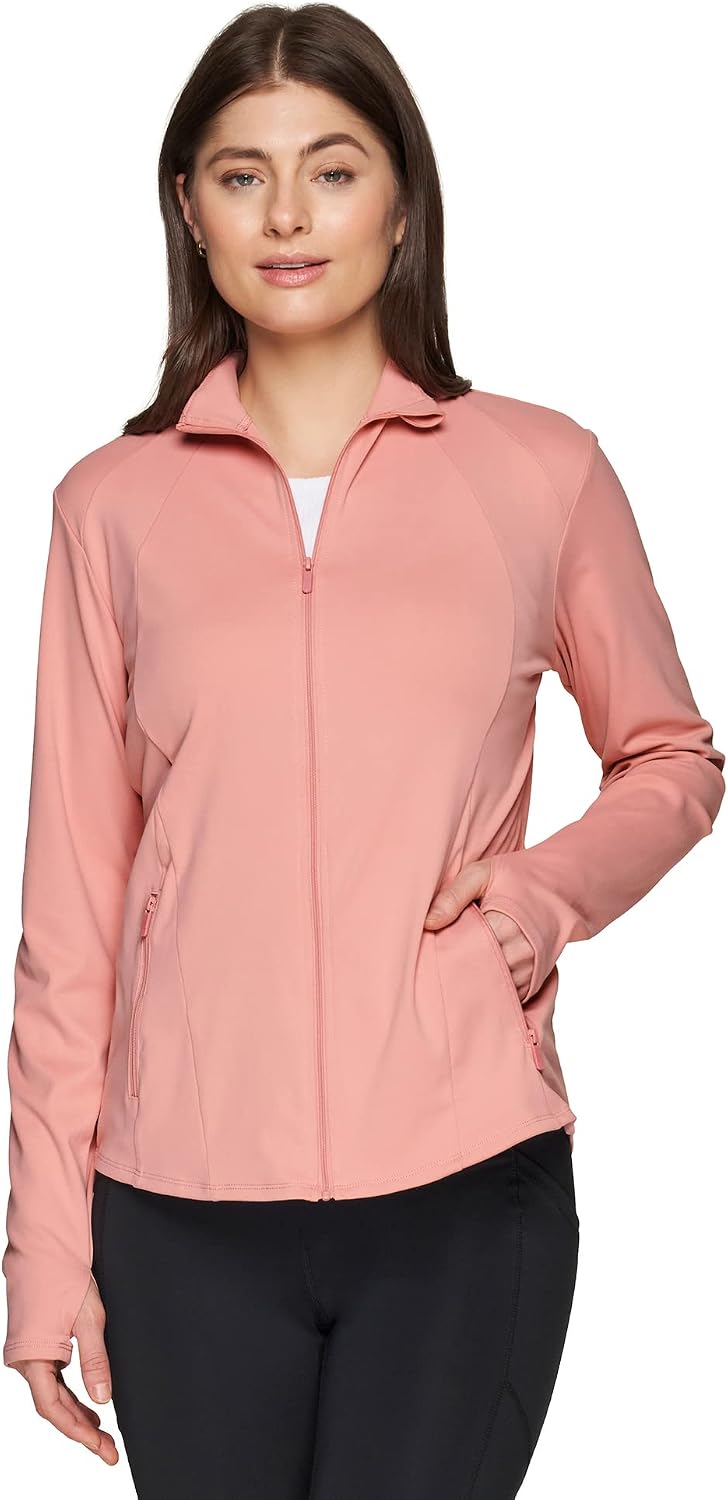 RBX Active Women's Athletic Breathable Lightweight Zip Up Running Jacket with Pockets