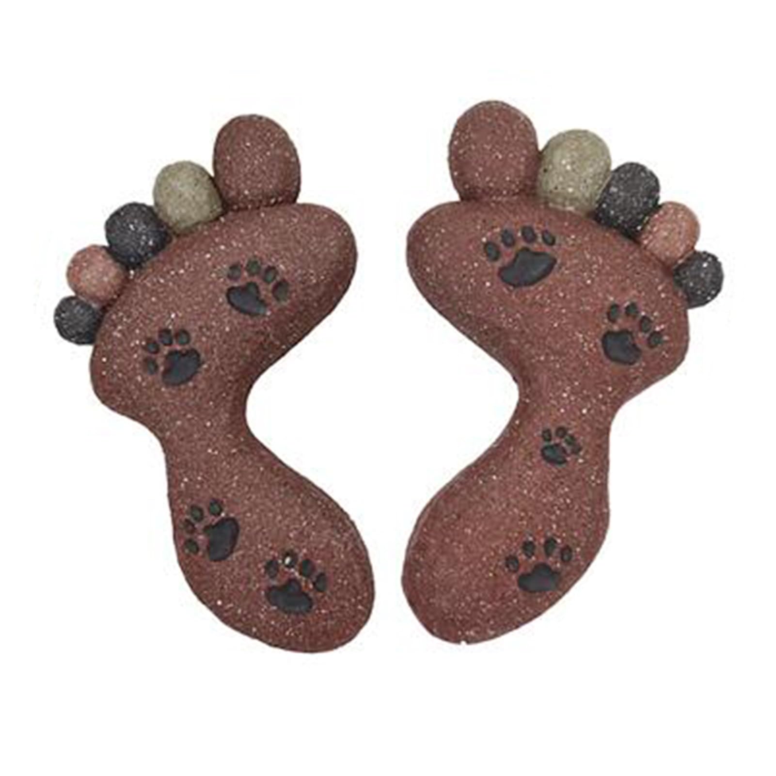 Kit de Piedras para Pasarela con Estampado de pies Grandes de 13 "x 7", Piedras artísticas para decoración de Patio y jardín, 1 par de losas de pies para jardín,Brown