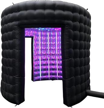 Inflatable LED 360 Photo Booth Enclosure with 24pcs Led Light Tube Photo Booth Backdrop for Wedding, Event, Show, Exhibition 3.1m diax2.68m high
