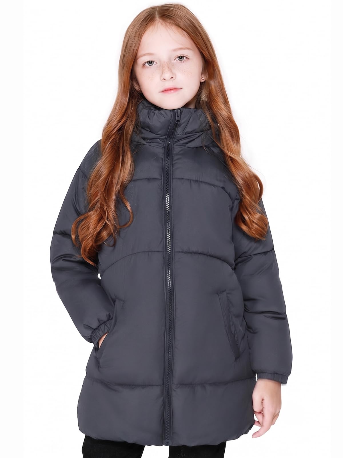 SOLOCOTE Ragazze Cappotti Invernali Pesante Lunghezza Media Giacche Calda Down-like Cotone Ovatta Outwear