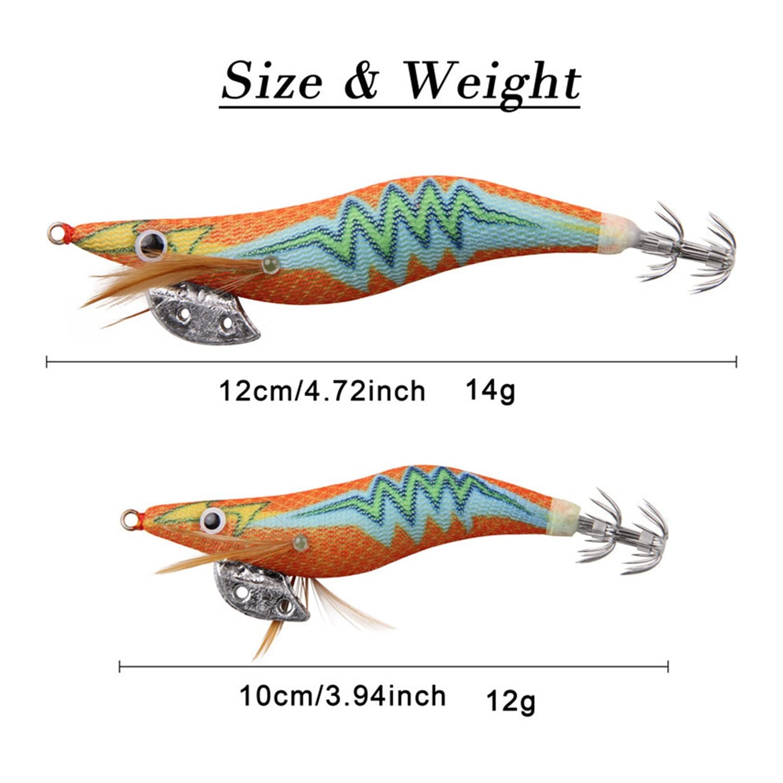 XILILHC 20 Pz/Lotto Calamari Esca Gamberetti Maschere Esche Luminose di Polpo | Esca artificiale for la pesca con esche artificiali for seppie con occhi 3D
