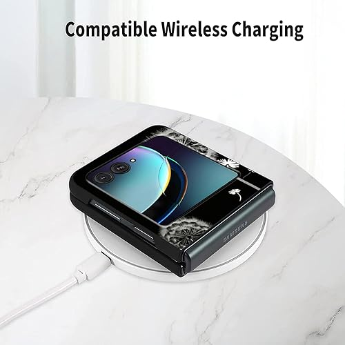 Vista 64 de Funda para Motorola Moto Razr Plus 2023 con protección de pantalla, cubierta trasera de policarbonato duro delgada y ultrafina con patrón de estante